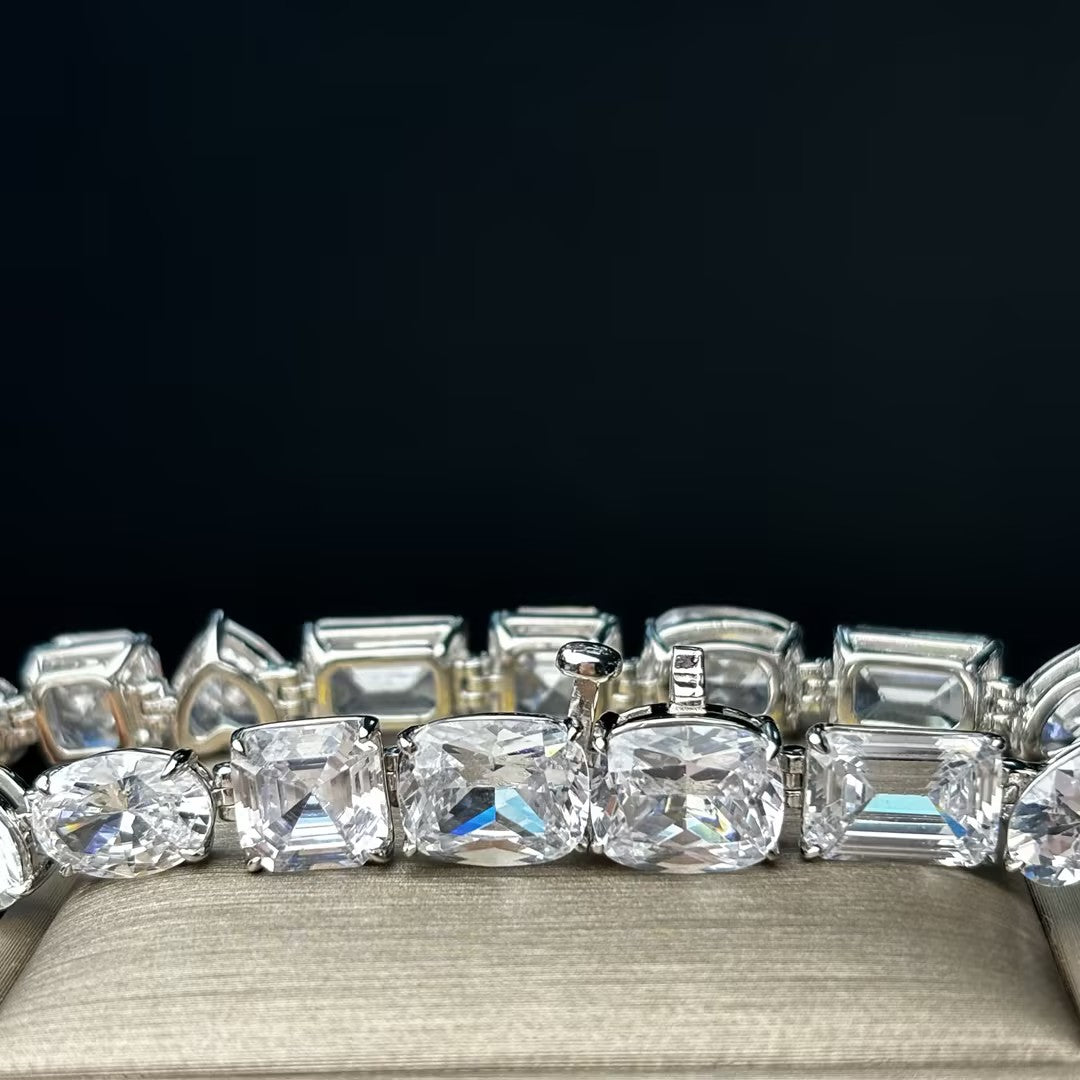 38Ctw Mixed Cut Gemstone Bracelet-JOSHINY