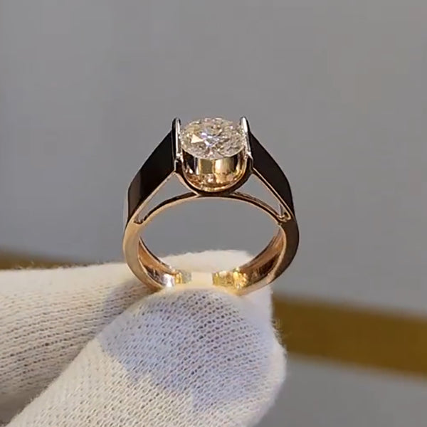 3.02ct Round Solitaire Gold Engagement Ring -JOSHINY