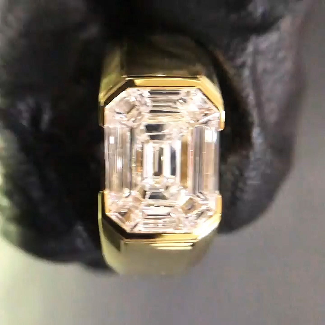 4.0ct Fine Emerald Cut Engagement Ring -JOSHINY