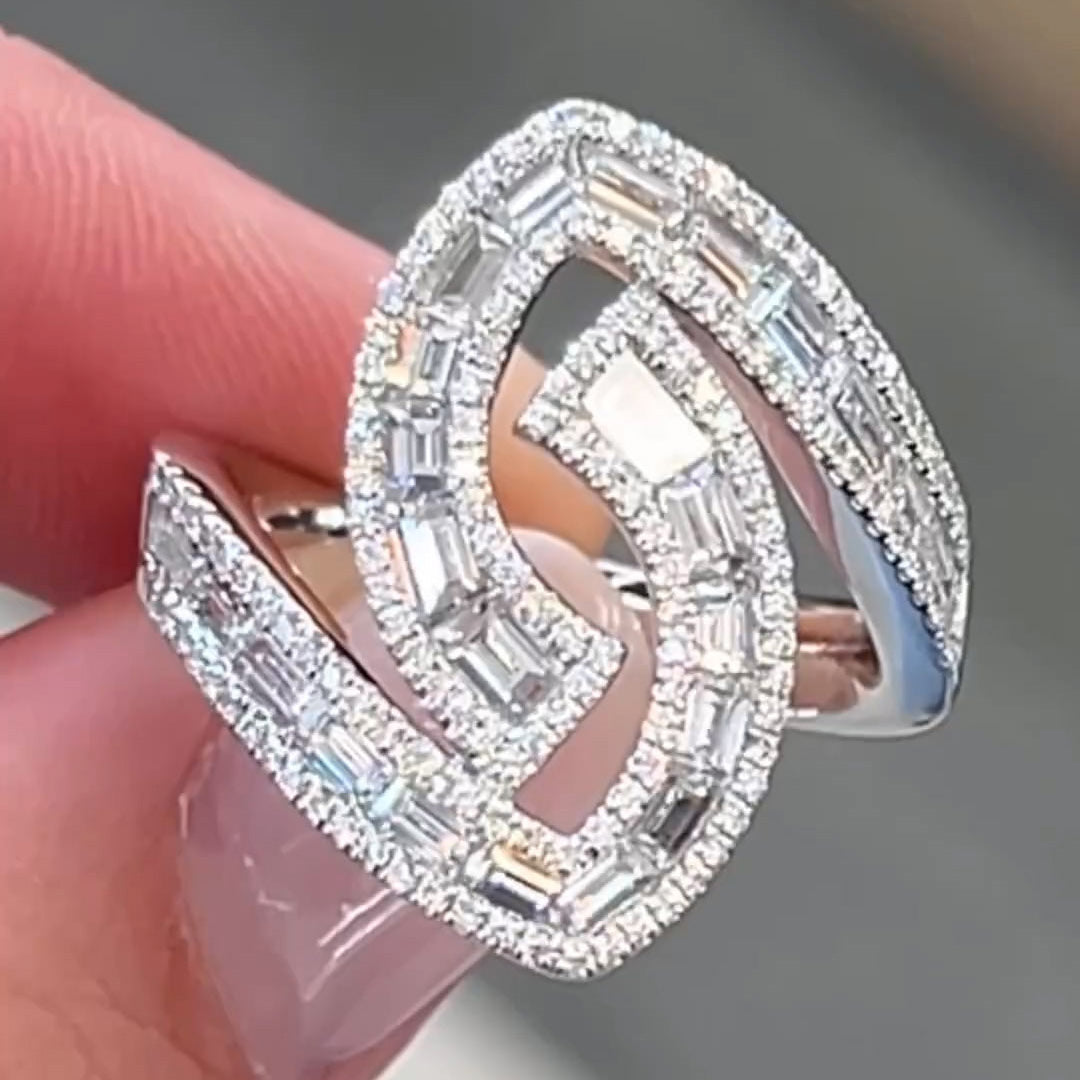 3ctw Emerald Cut Symmetrical Setting Ring -JOSHINY