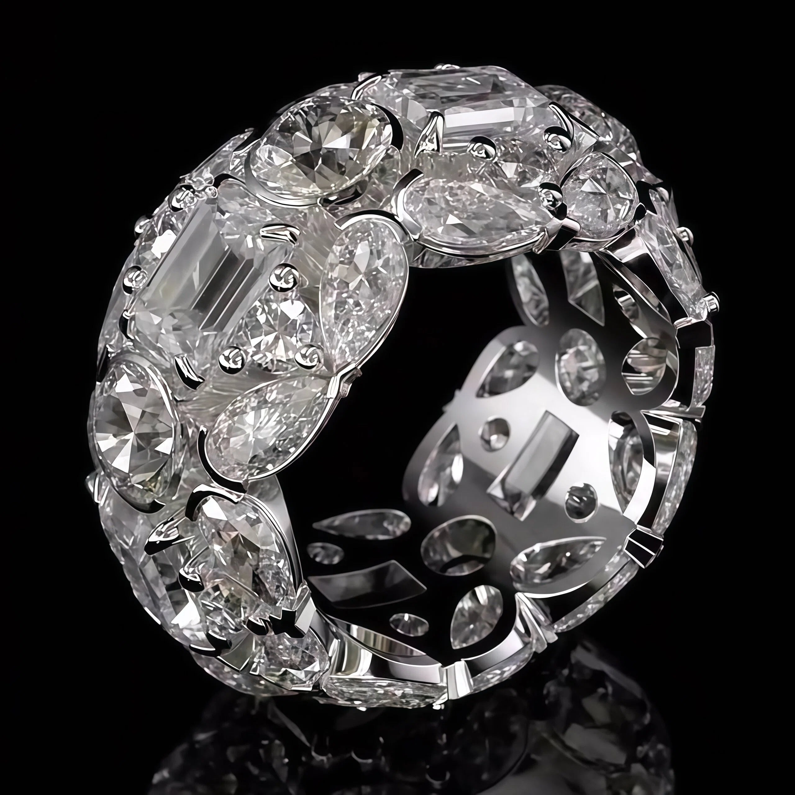 5Ctw fully pavé-set gemstone ring-JOSHINY