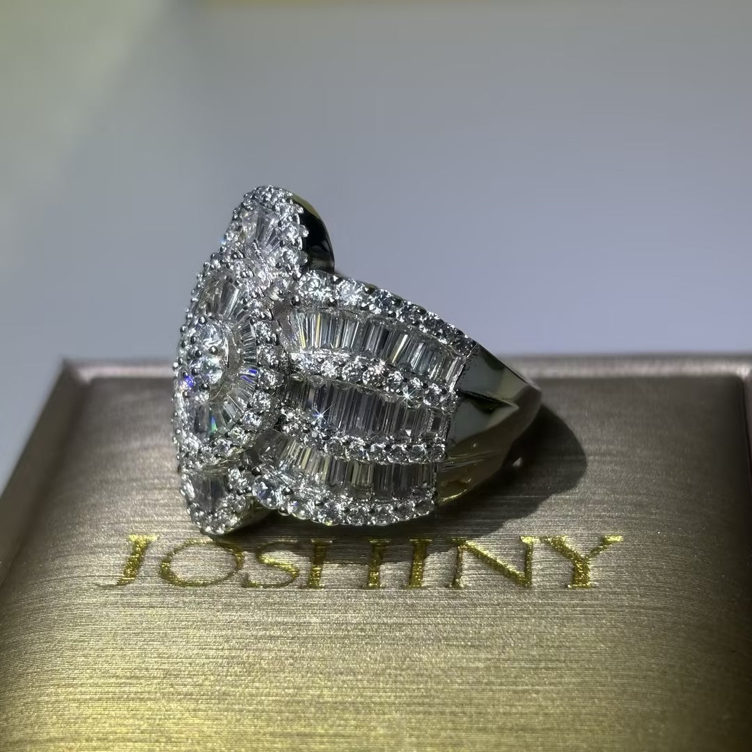 Extraordinary 3.8ctw Baguette and Round Cut Ball Ring-JOSHINY