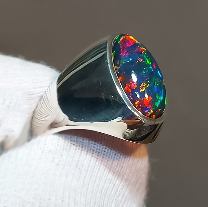 Minimalist 5 ctw Opal Ring for Men and Women -JOSHINY