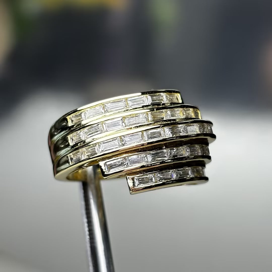 2.4ctw Five-Row Baguette Ring-JOSHINY