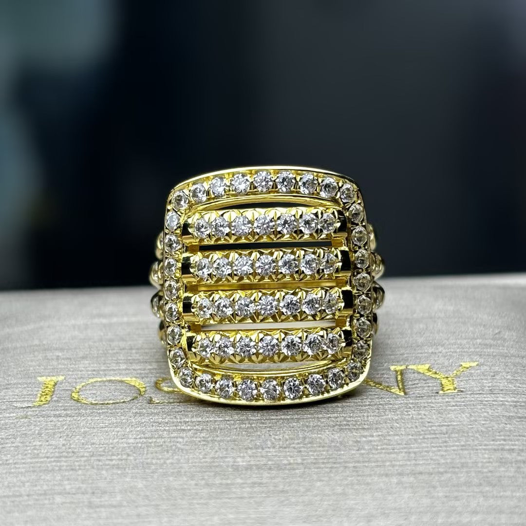 2 CTW Round Cut White Cubic Zirconia 925 Sterling Silver Vintage Ring -JOSHINY