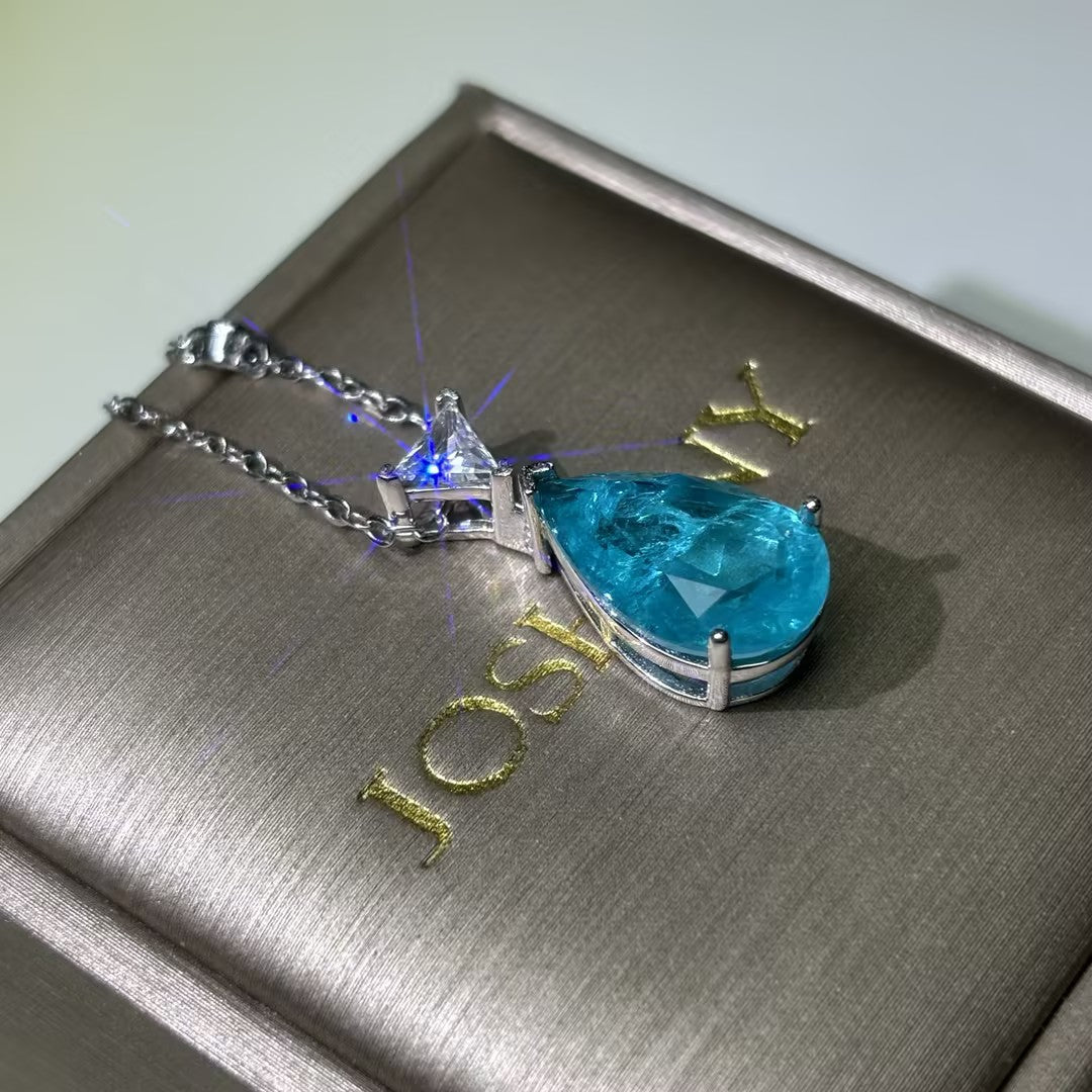8Ctw Ocean Heart Pendant Necklace-JOSHINY