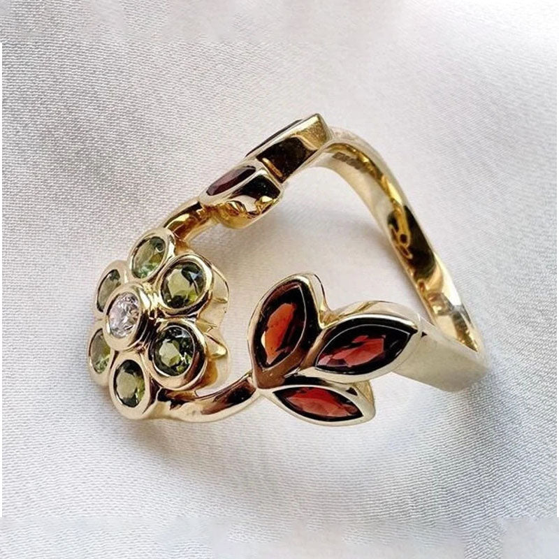 2.0ctw Vintage Flower Cocktail Ring -JOSHINY