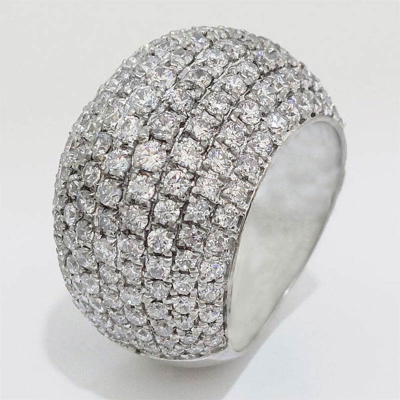 Diamond Cluster Dome Ring -JOSHINY