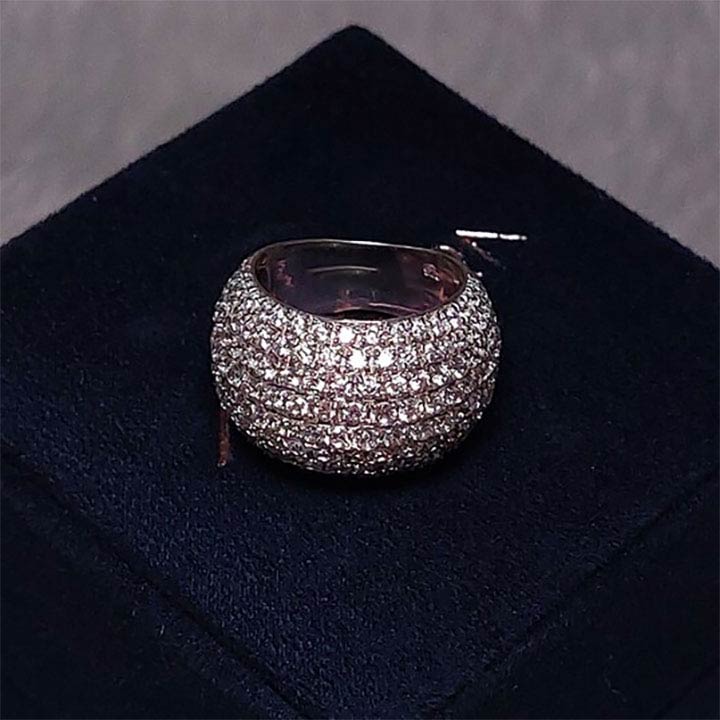 Diamond Cluster Dome Ring -JOSHINY