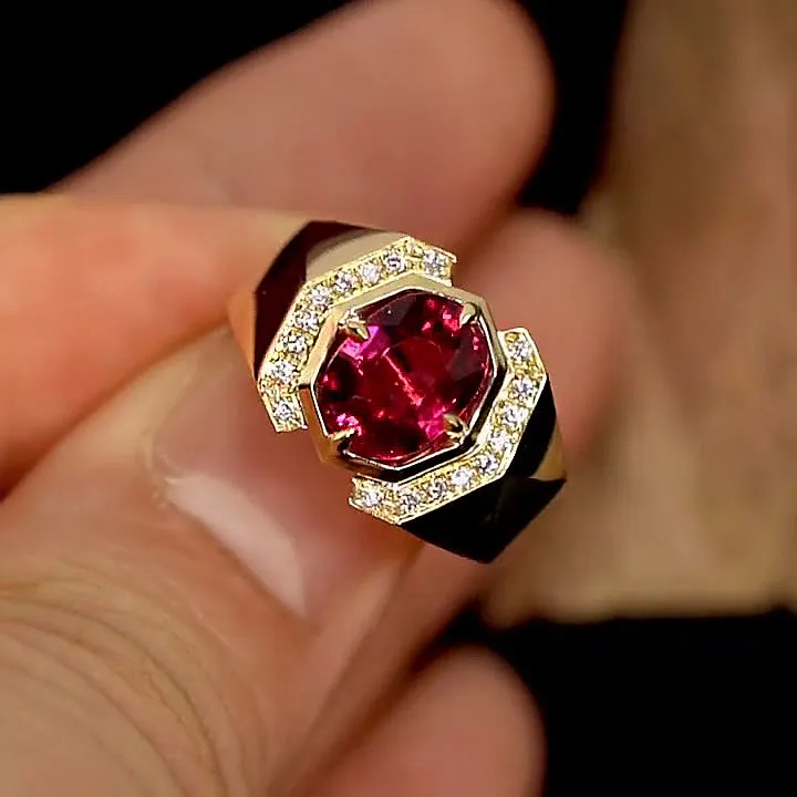 3.2ct Oval Cut Ruby Engagement Ring -JOSHINY