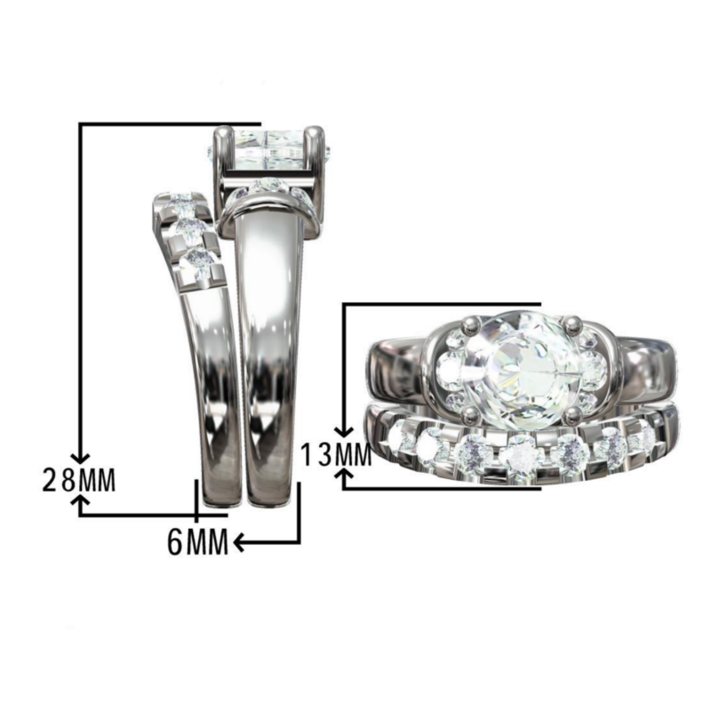 2.56 Carat Round Cut Lattice Style Tapered Engagement Ring-JOSHINY
