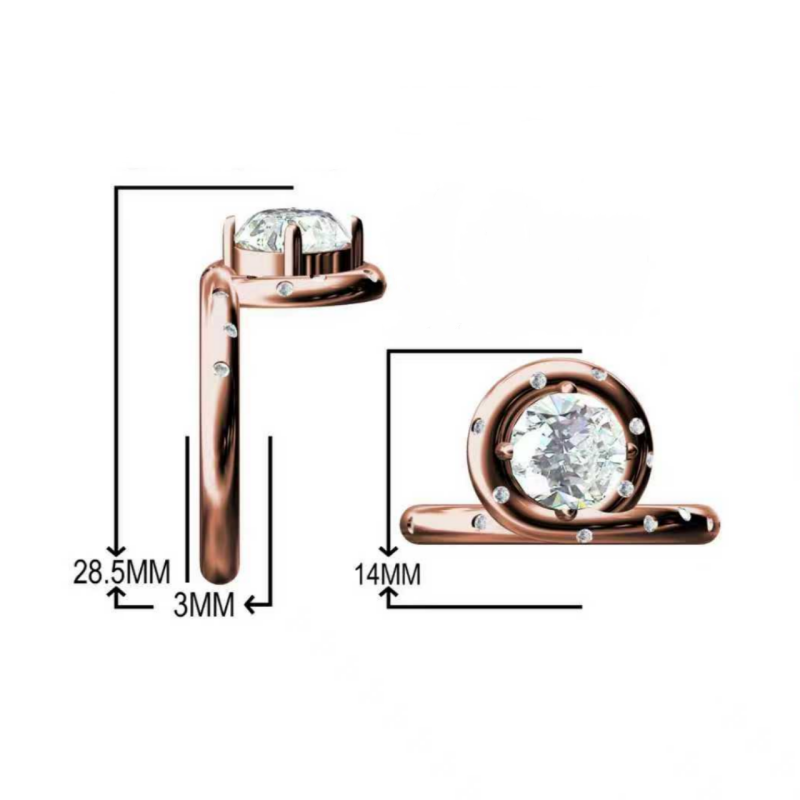 Simple 2.5 ctw Round Cut White Gemstone Engagement Ring -JOSHINY