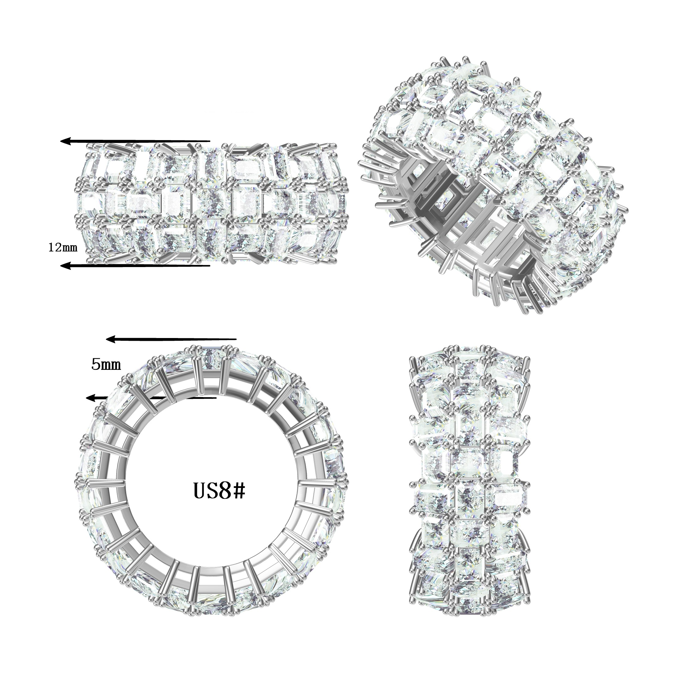 12.0ctw Emerald Cut Eternity Band -JOSHINY