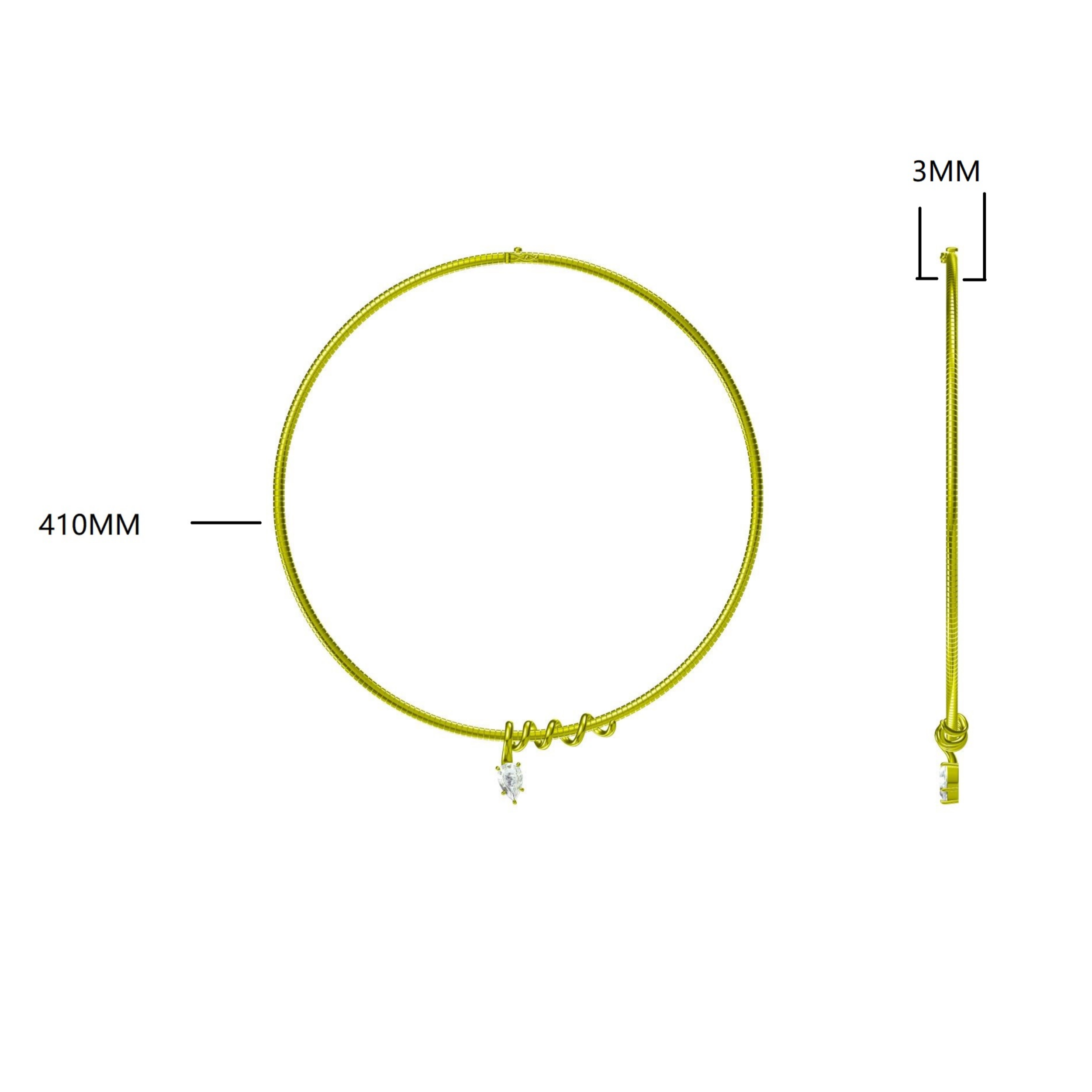 1.01Ct Pear-Shaped Python Gemstone Pendant Necklace-JOSHINY