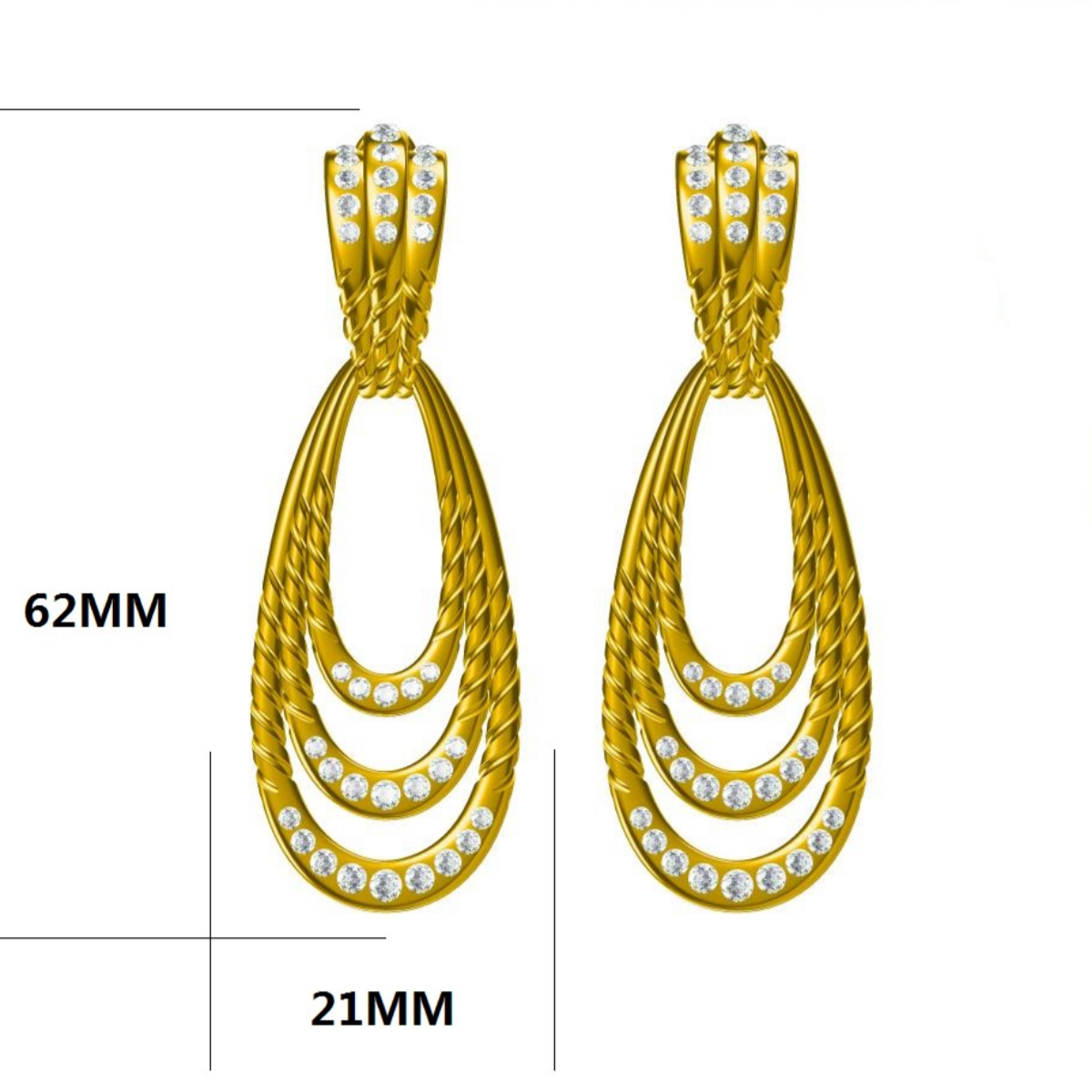 1.0ctw Round Cut Gemstone Dangle Earrings-JOSHINY