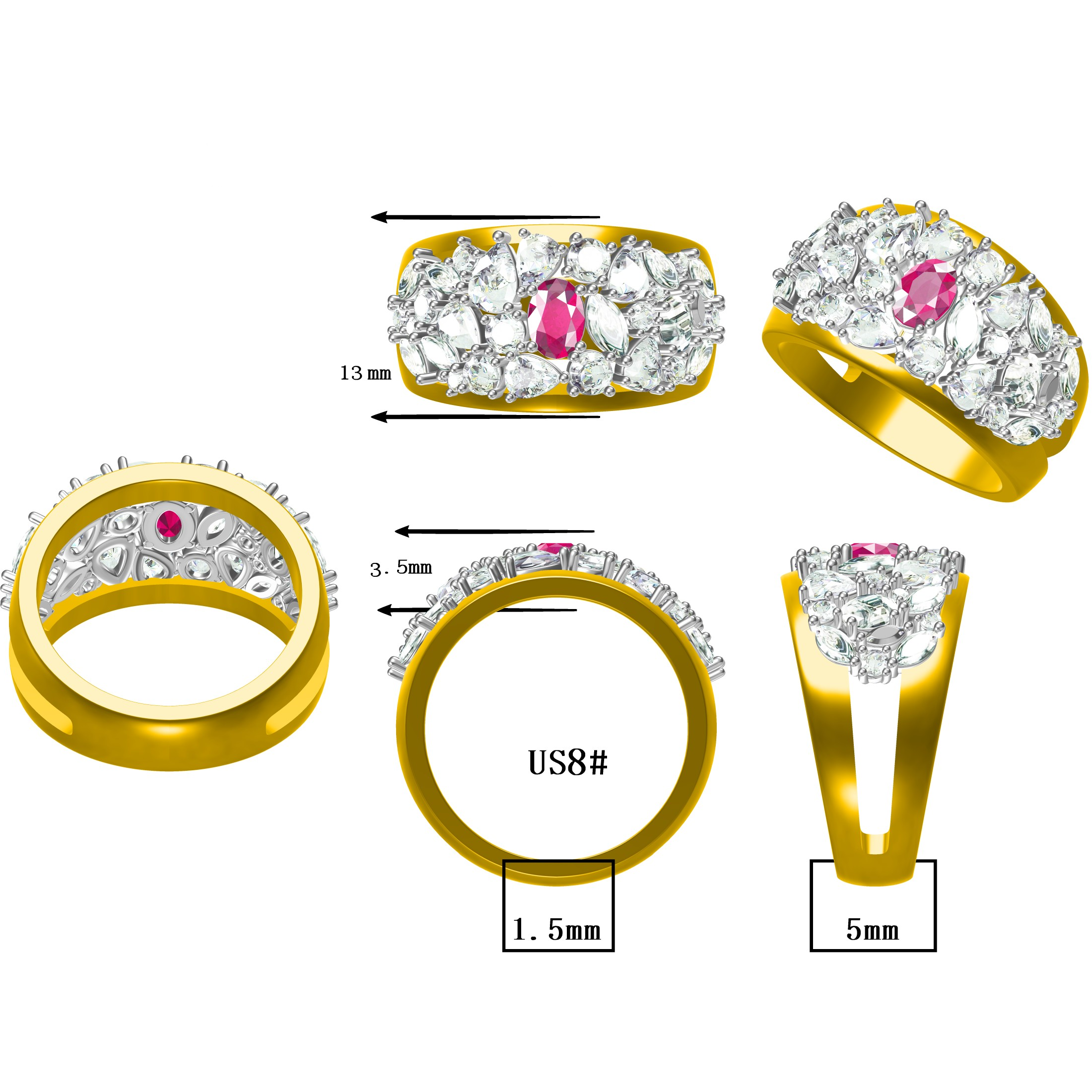 3.7ctw Oval Cut Ruby Engagement Ring-JOSHINY