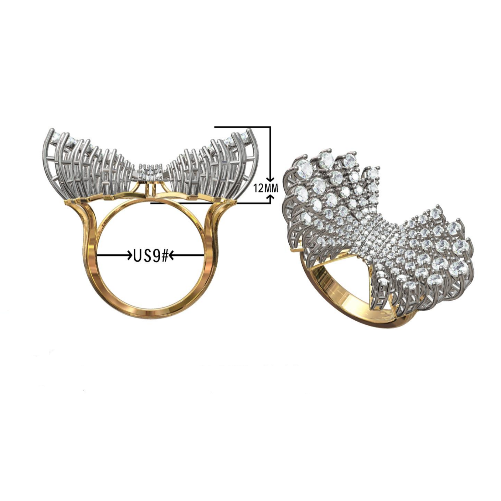 3.0Ctw Romantic Bow Gemstone Ring-JOSHINY