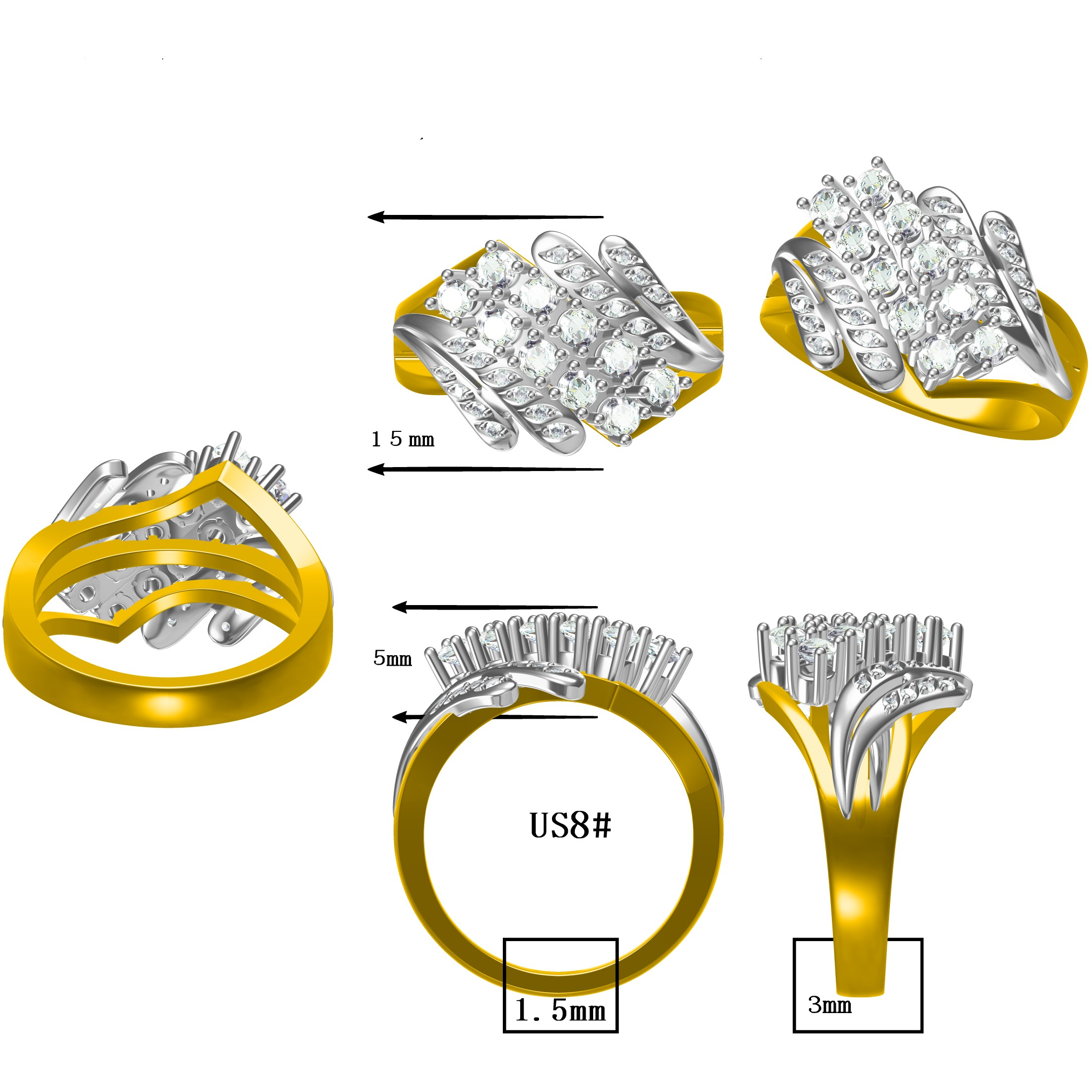 2.5Ctw retro layered ring-JOSHINY