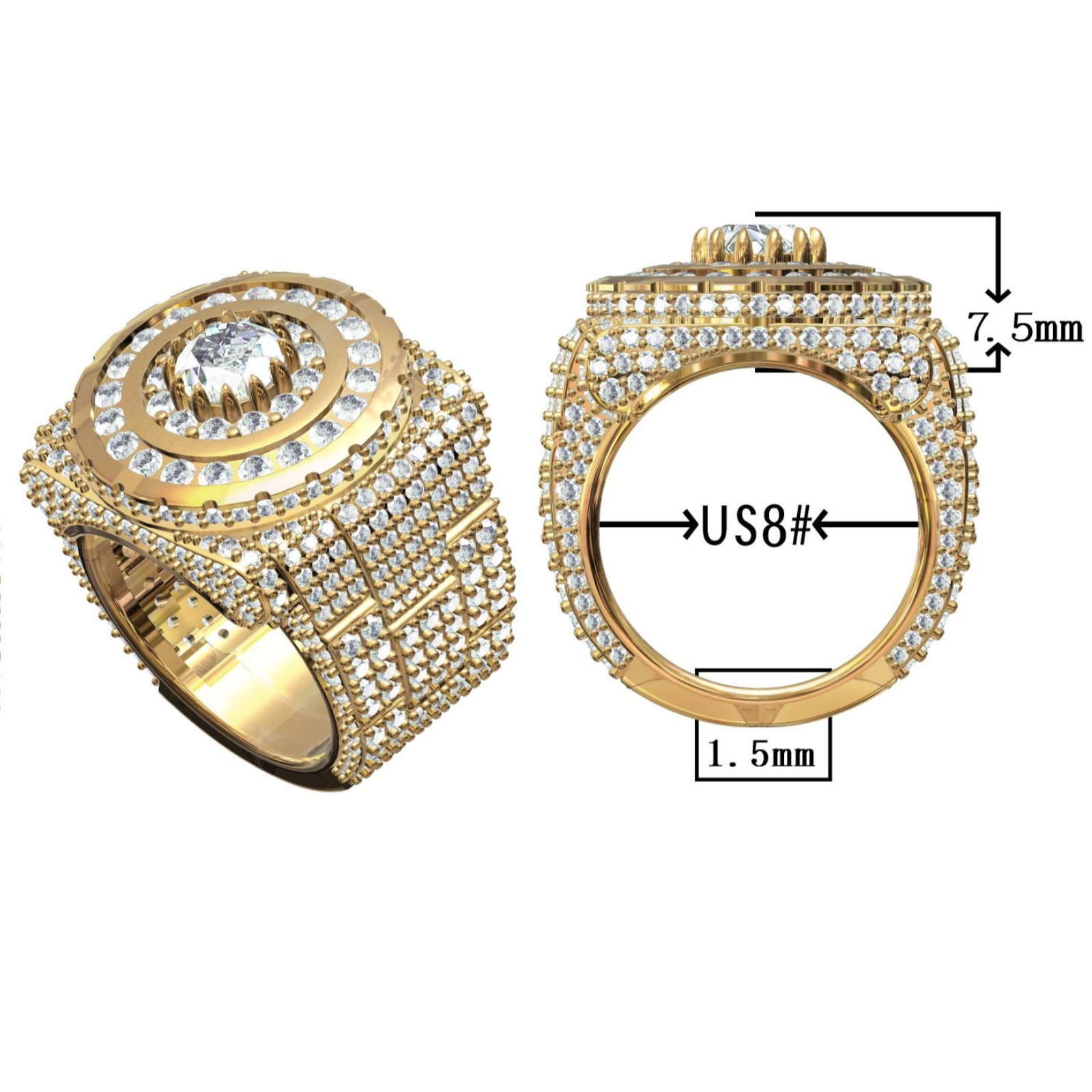 7Ctw luxury gemstone ring-JOSHINY