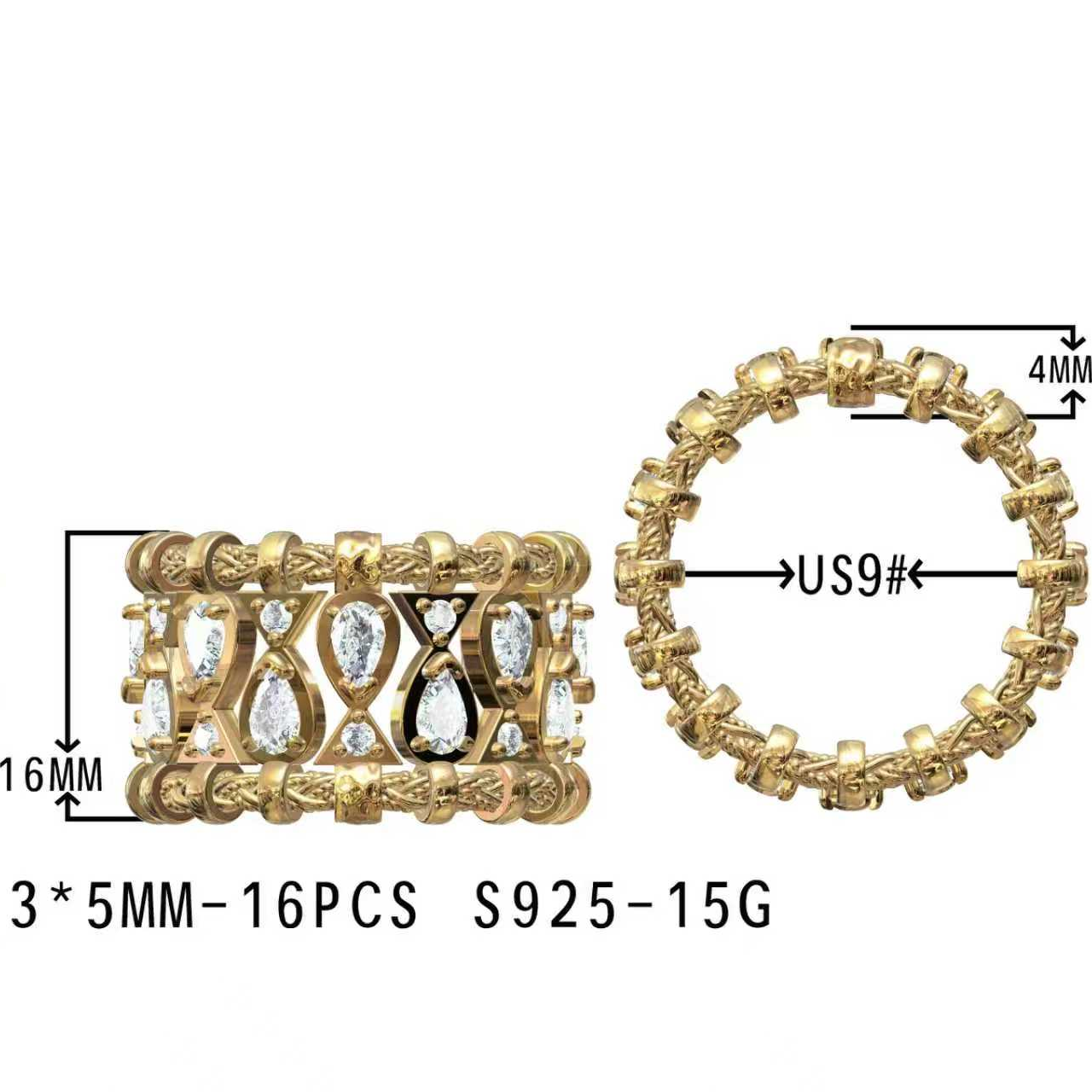 3.6Ctw Vintage Style Interwoven Ring-JOSHINY