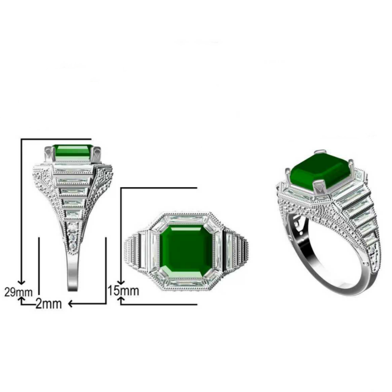 4.69ct Art Deco Emerald Ring-JOSHINY
