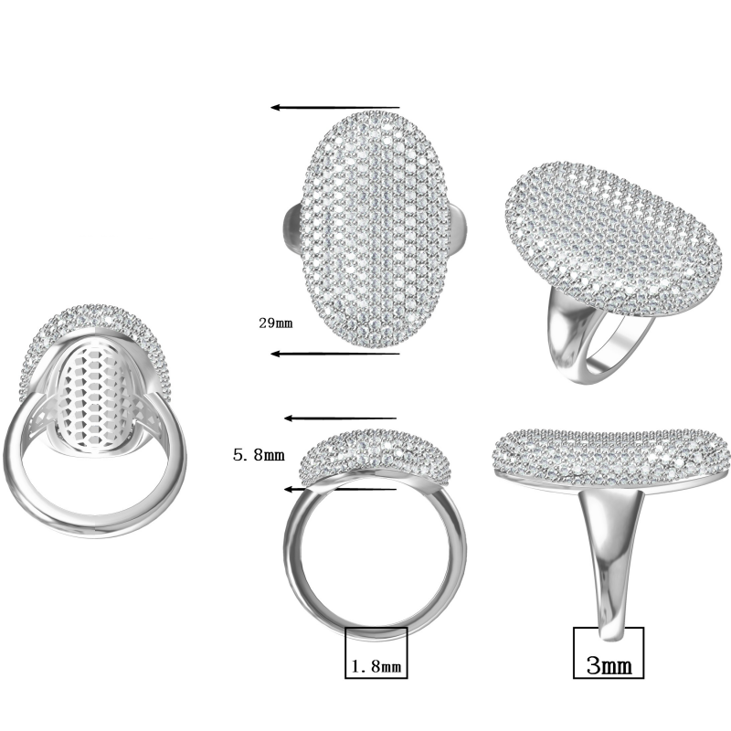 1.8ctw Round Cut Roman Queen Ring -JOSHINY