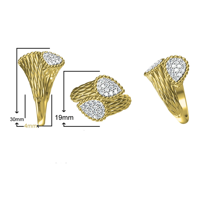 1.5ctw Round Cut Bohemian Snake Gemstone Ring -JOSHINY