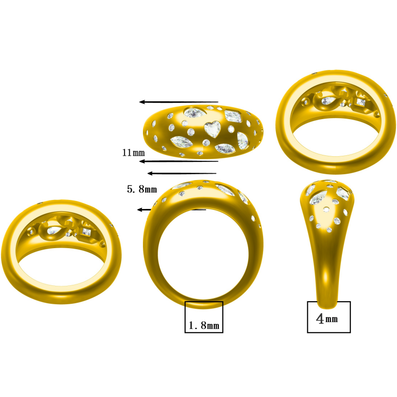 1.5Ctw Multi-cut Gemstone Ring-JOSHINY