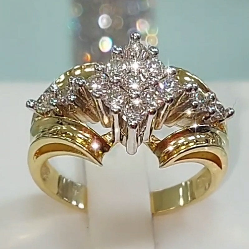 1.6ctw Round Gemstone Noble Crown Ring-JOSHINY