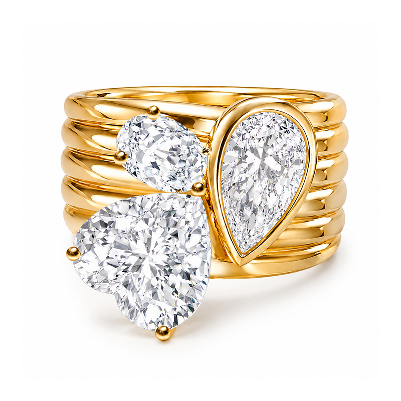 5CTW Multiple Cuts White Cubic Zirconia Delicate 925 Sterling Silver Ring-Joshiny