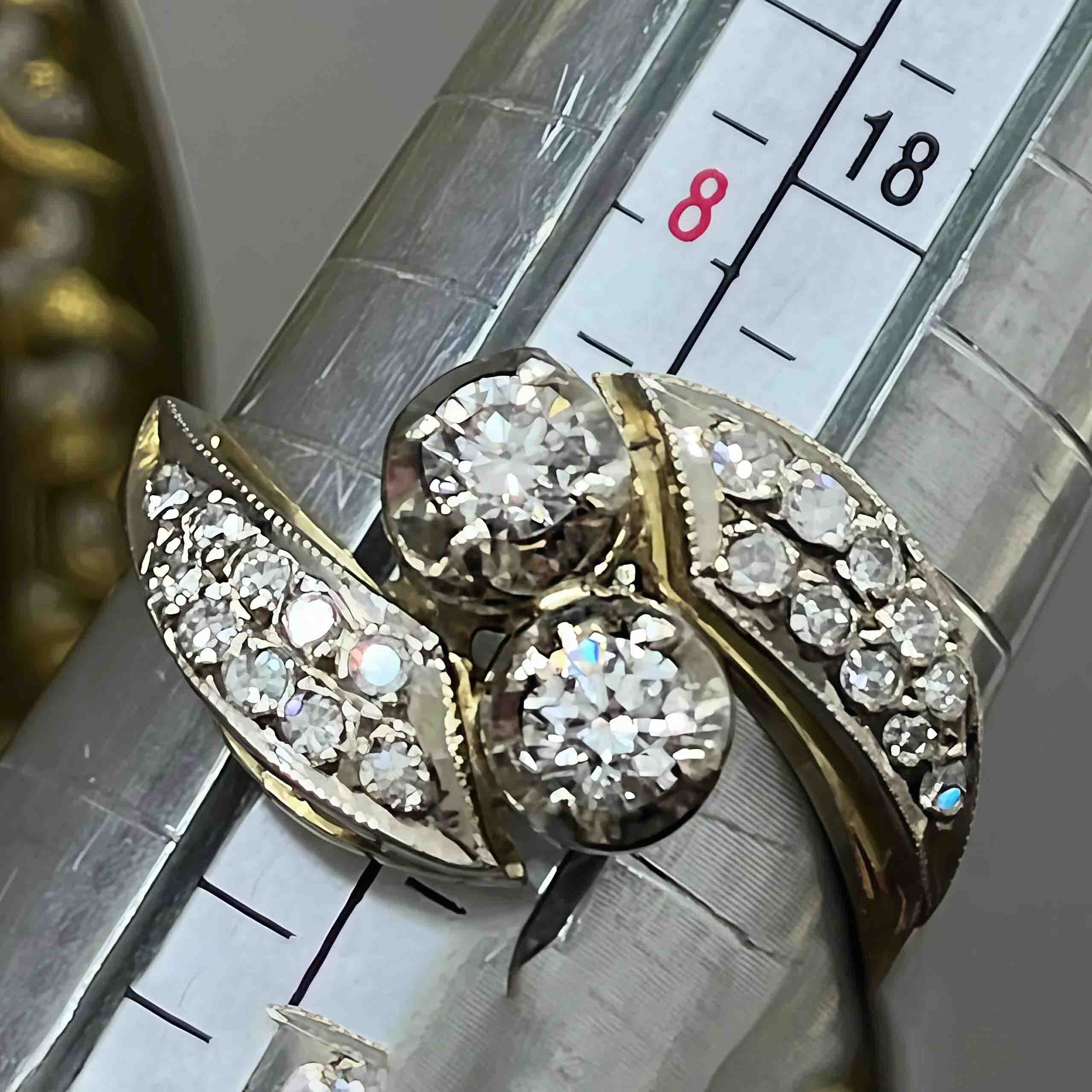 4.6Ctw Vintage Diamond Twisted Arm Ring-JOSHINY