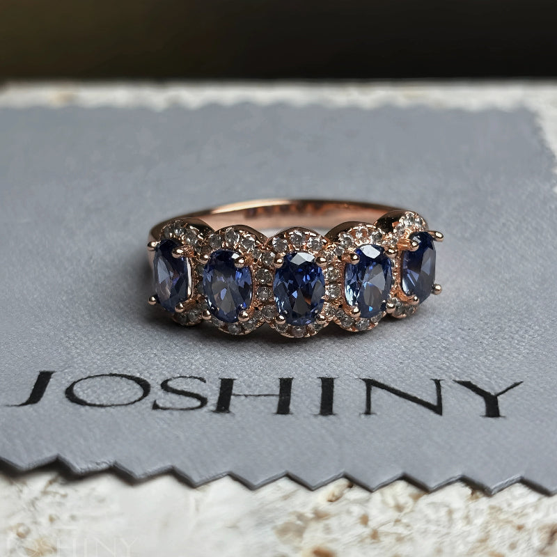 1.5ctw Oval Cut Cornflower Blue lab Sapphire Ring -JOSHINY