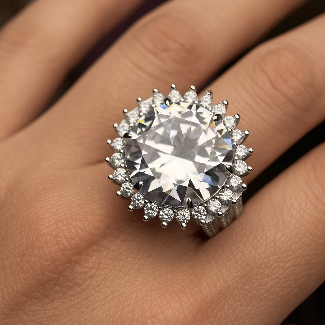 13ctw Sweet Round Gemstone Engagement Ring-JOSHINY
