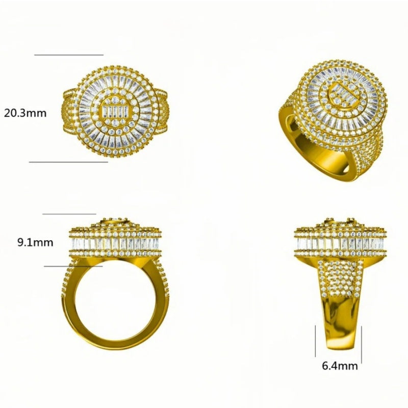 7.2ctw Baguette and Round Cut Diamond Ring -JOSHINY