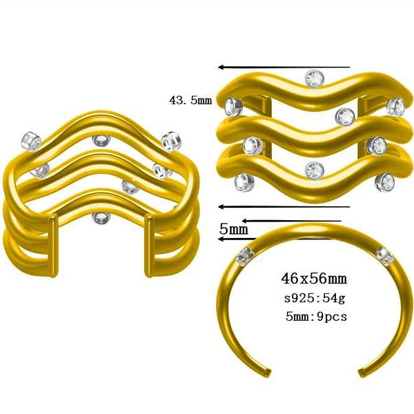2.25ctw Wave Stack Bracelet -JOSHINY