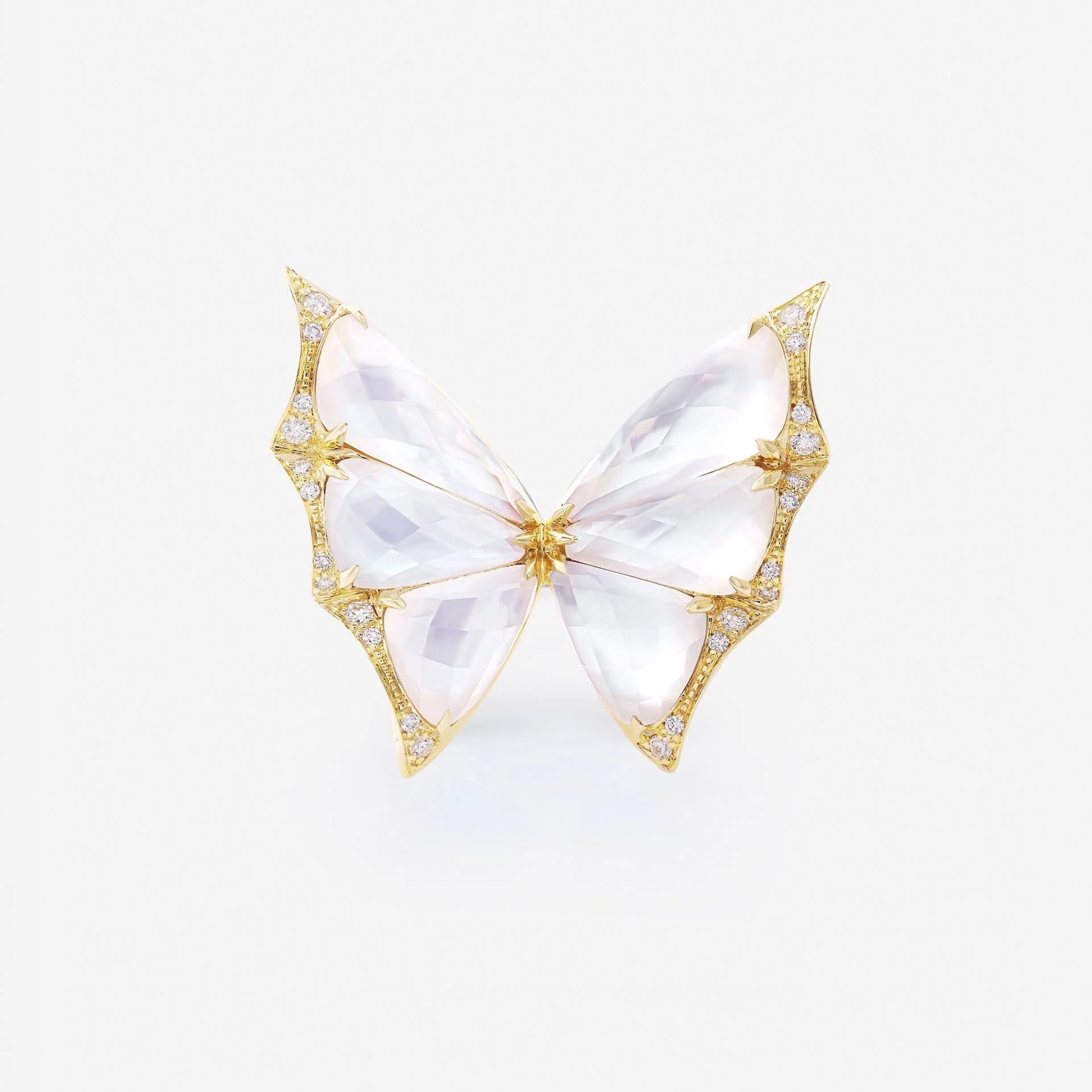 White Crystal Nightcrawler Ring, Necklace, and Earring Set-JOSHINY