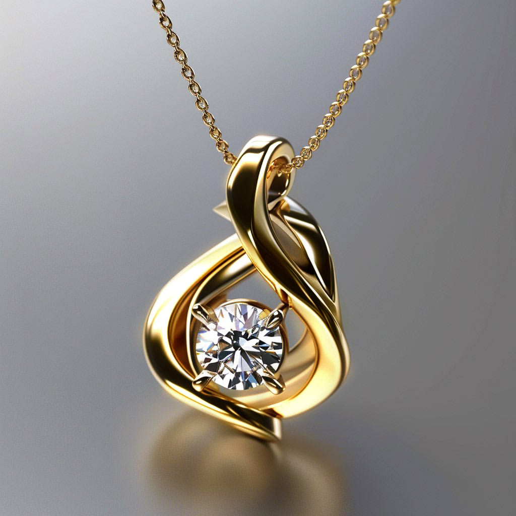 1.5ct Round Cut Delicate Pendant Necklace -JOSHINY