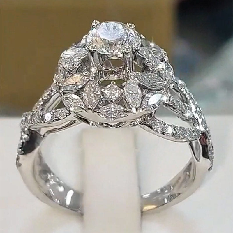 2.5ctw Round Marquise Cross Arm Engagement Ring-JOSHINY