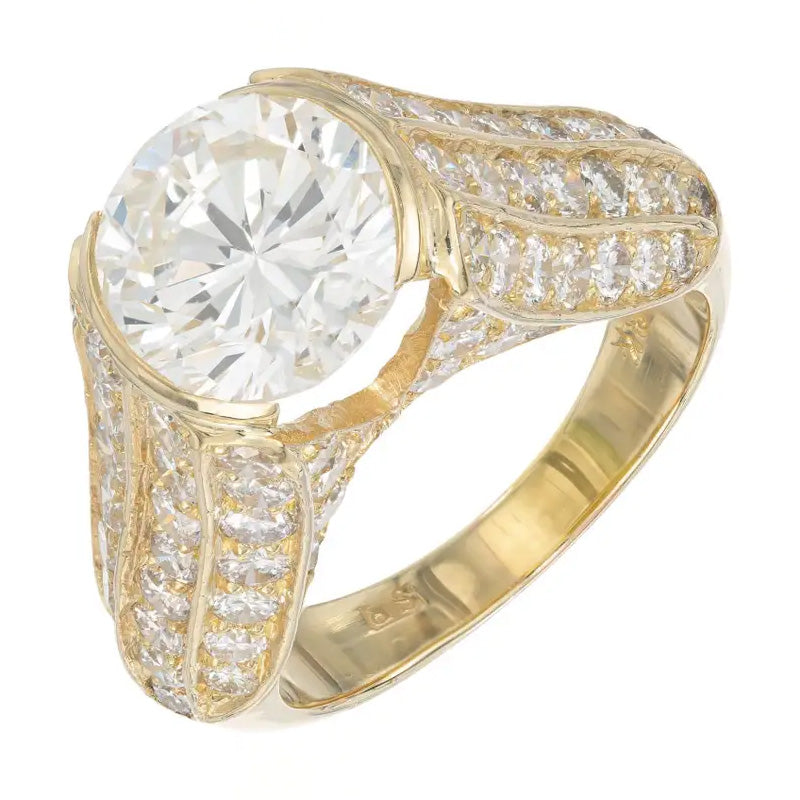 4.48ctw Round Brilliant Cut Ornate Engagement Ring-JOSHINY