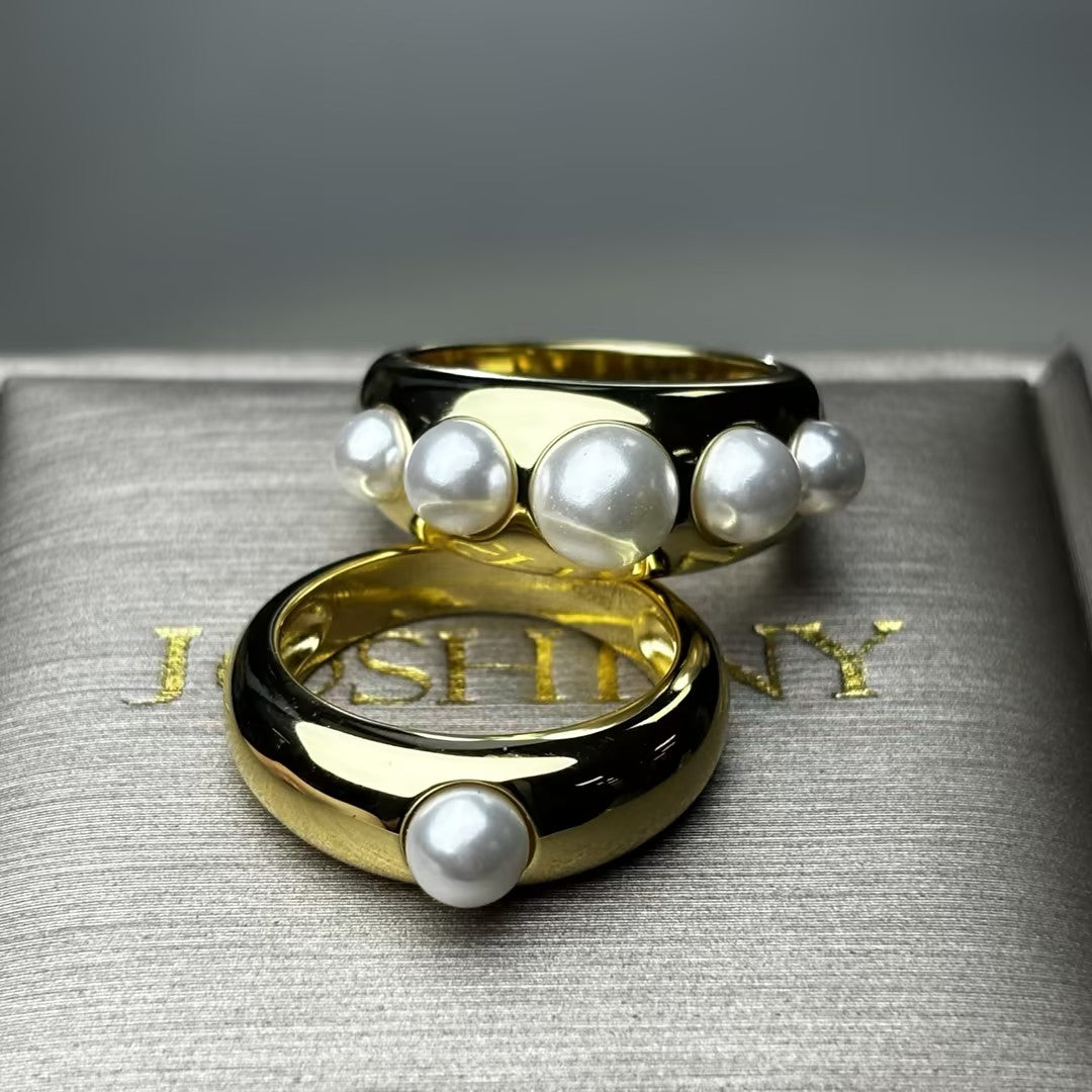 4.0ctw Elegant Pearl Set Ring -JOSHINY