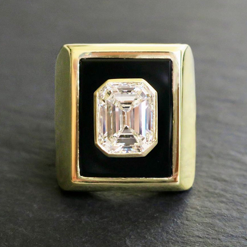 3.23ct Emerald Cut Vintage Ring -JOSHINY