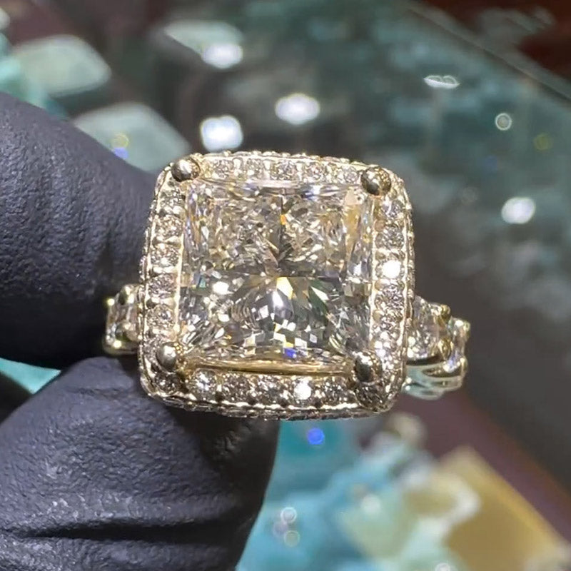 Latest 6ct Princess Cut Stones Engagement Ring -JOSHINY
