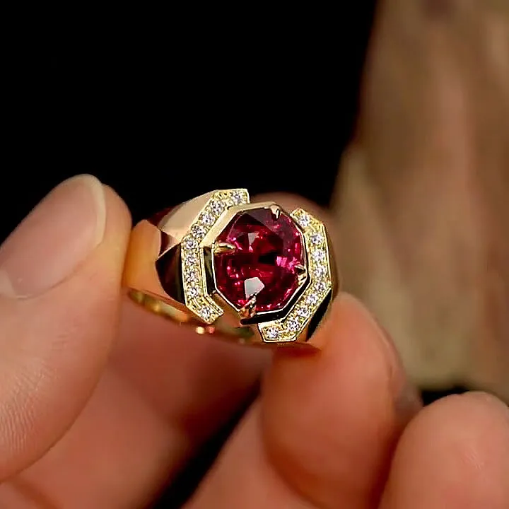 3.2ct Oval Cut Ruby Engagement Ring -JOSHINY