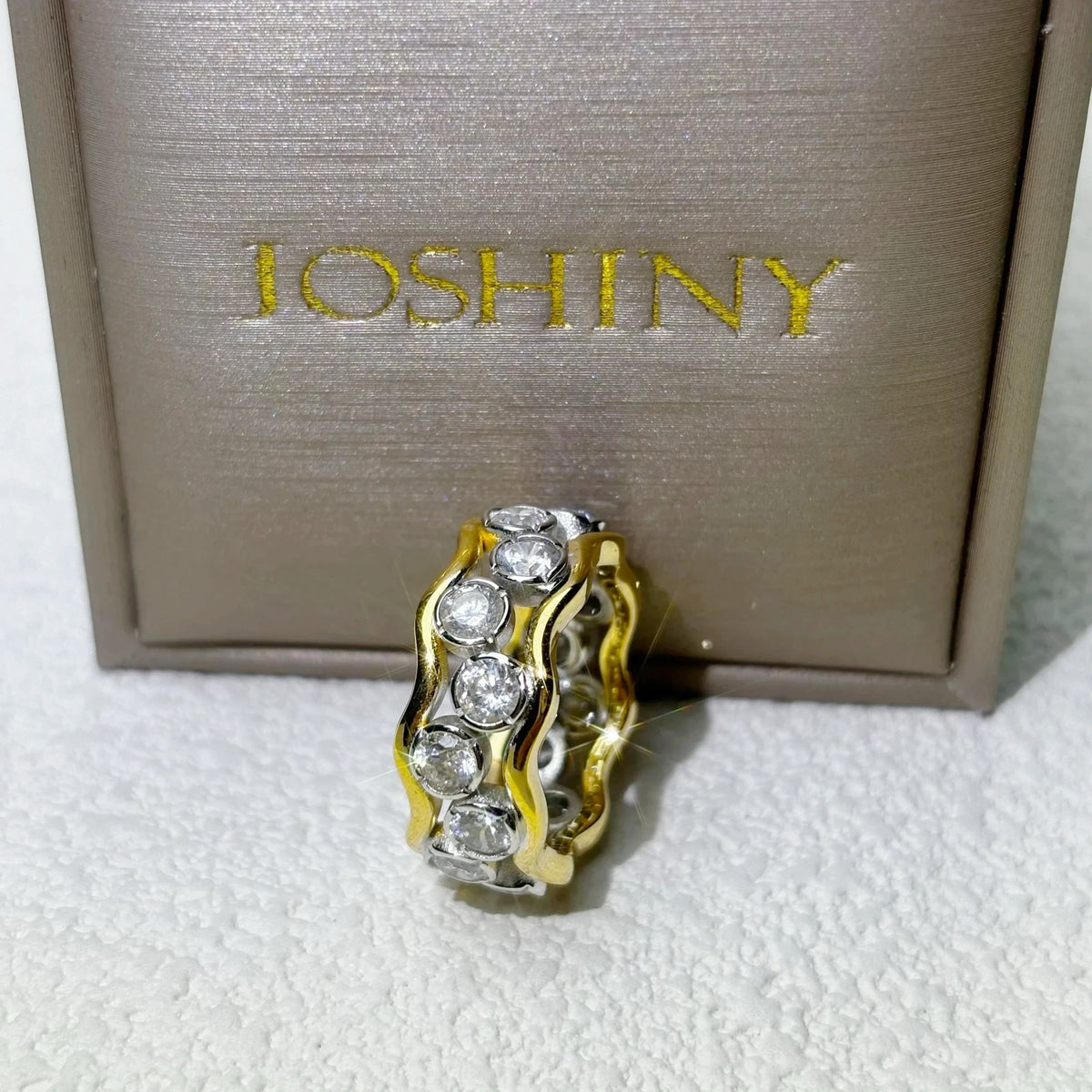4.0ctw Round Cut Wave Band -JOSHINY