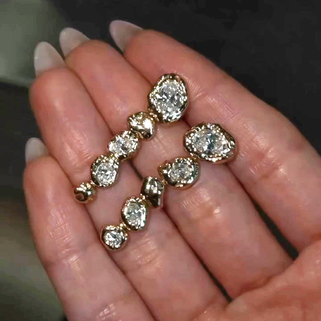 String Ear Rings 2.2Ctw Round Cut Sparkling String Earrings-JOSHINY