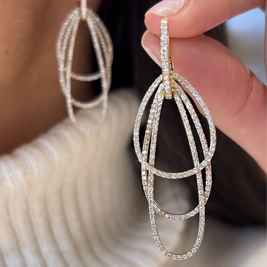 1.5ctw Round Cut White Gemstone Fashion Earrings -JOSHINY