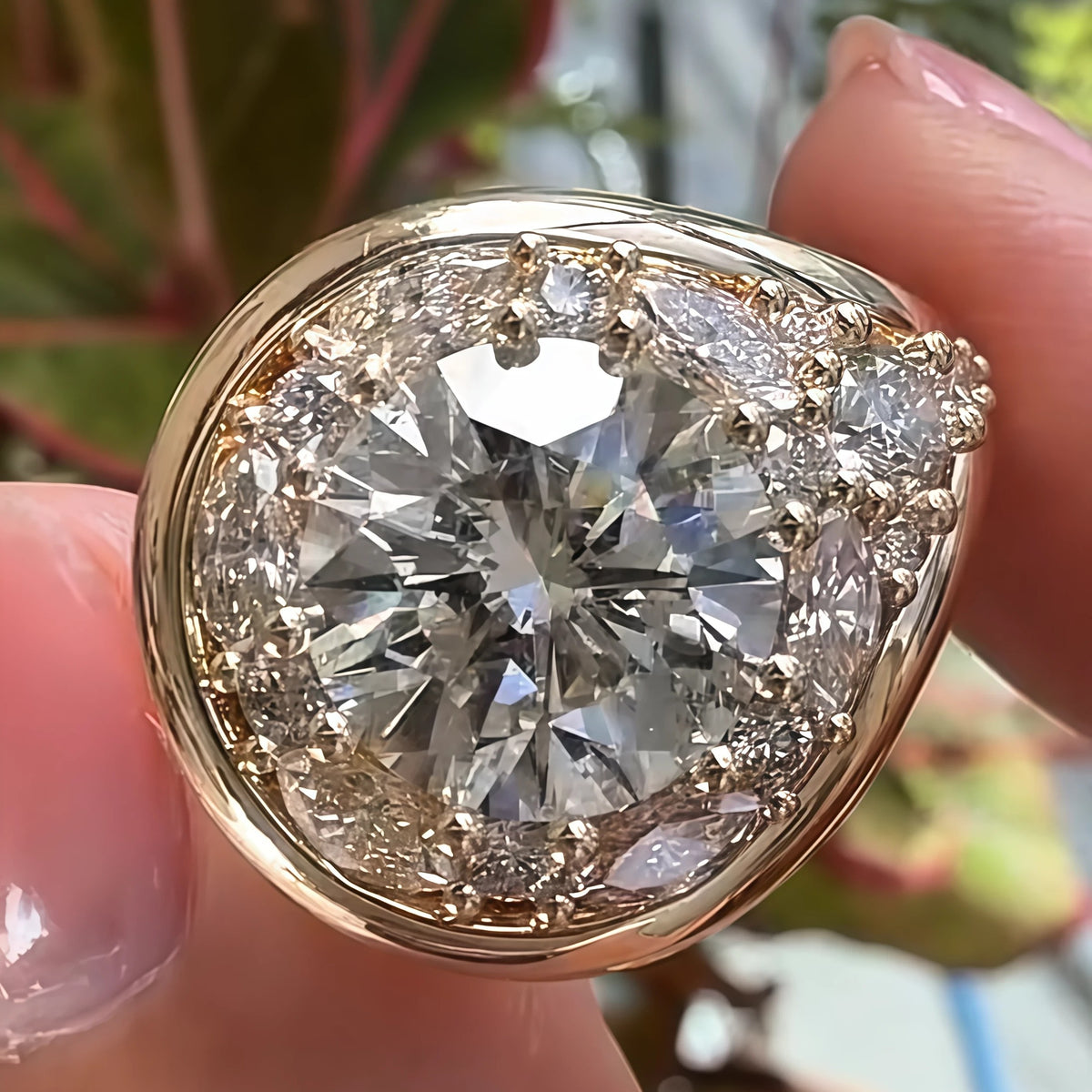 1.5 CTW Round-Cut White Moissanite Vintage-Style 925 Silver Wedding Ring-joshiny