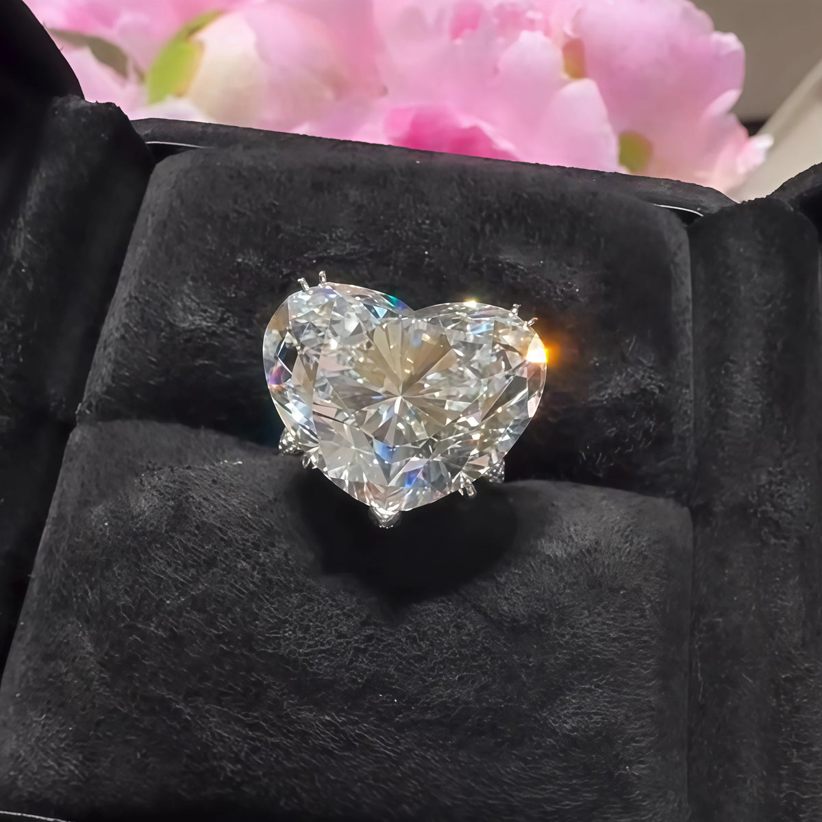 5CTW Heart Cut White Cubic Zirconia Vintage 925 Silver Wedding Ring-joshiny