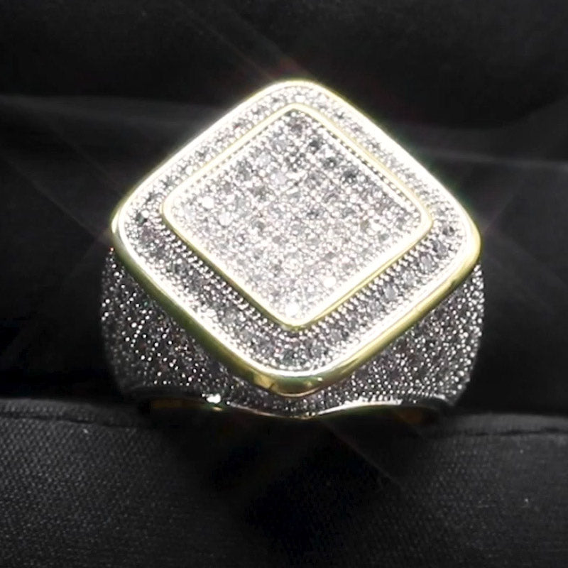 3.0ctw Micropavé Geometric Gemstone Ring-JOSHINY