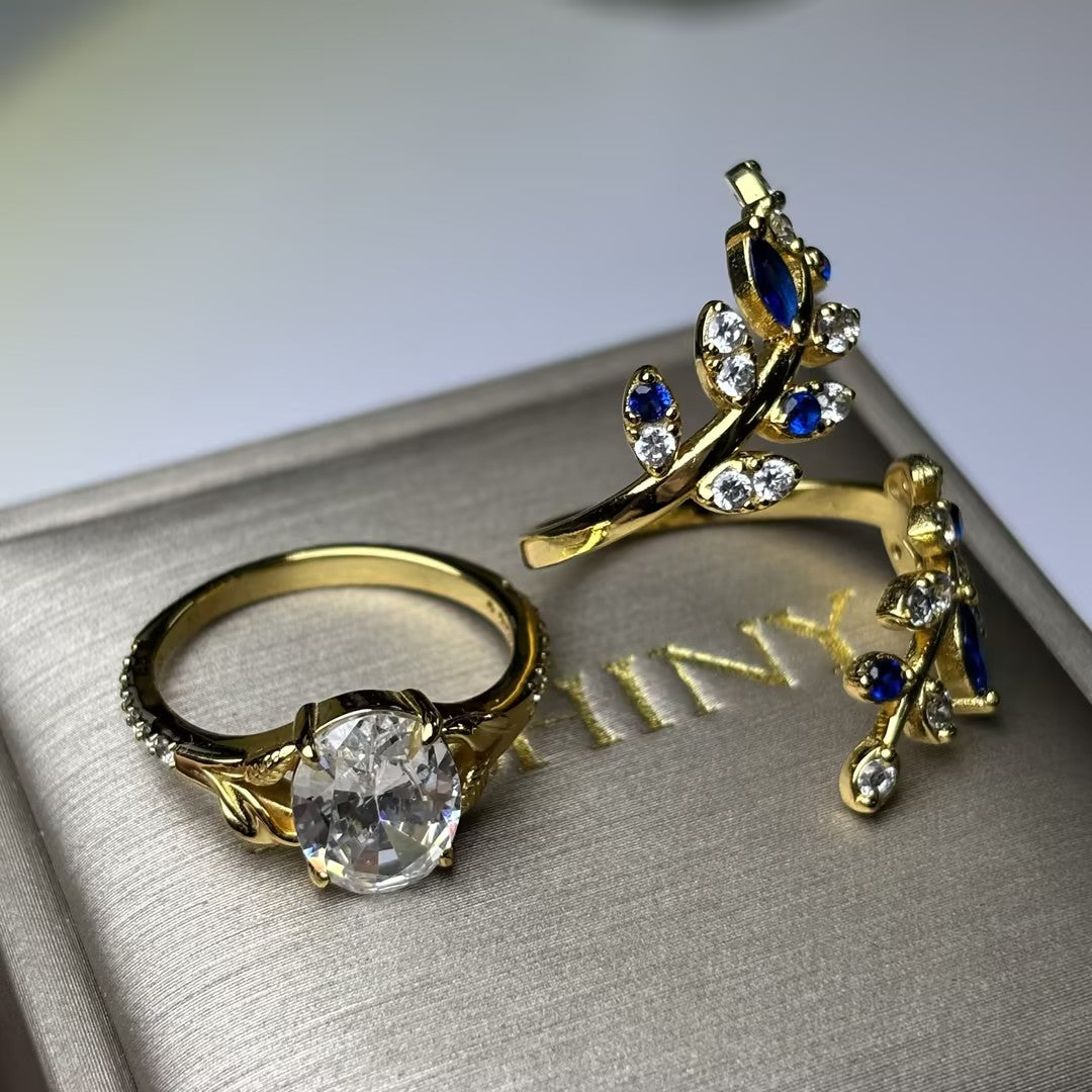 2.5ctw Oval Cut Branch Shape Stacking Ring-JOSHINY